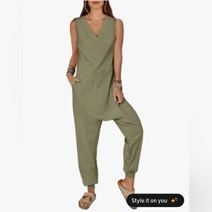 Chic Olive Sleeveless Jumpsuit